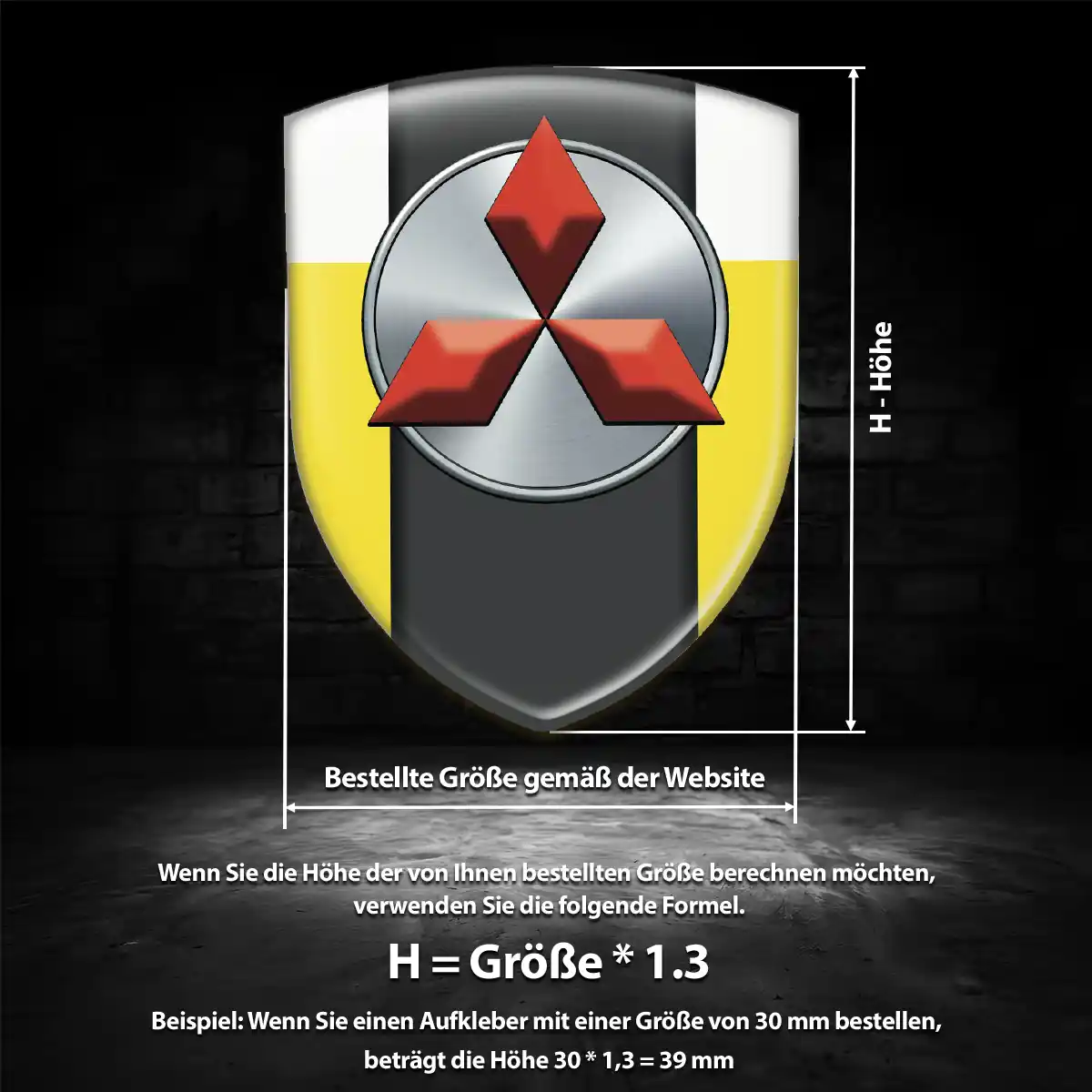 Mitsubishi Aufkleber Wappen Hohe Qualität