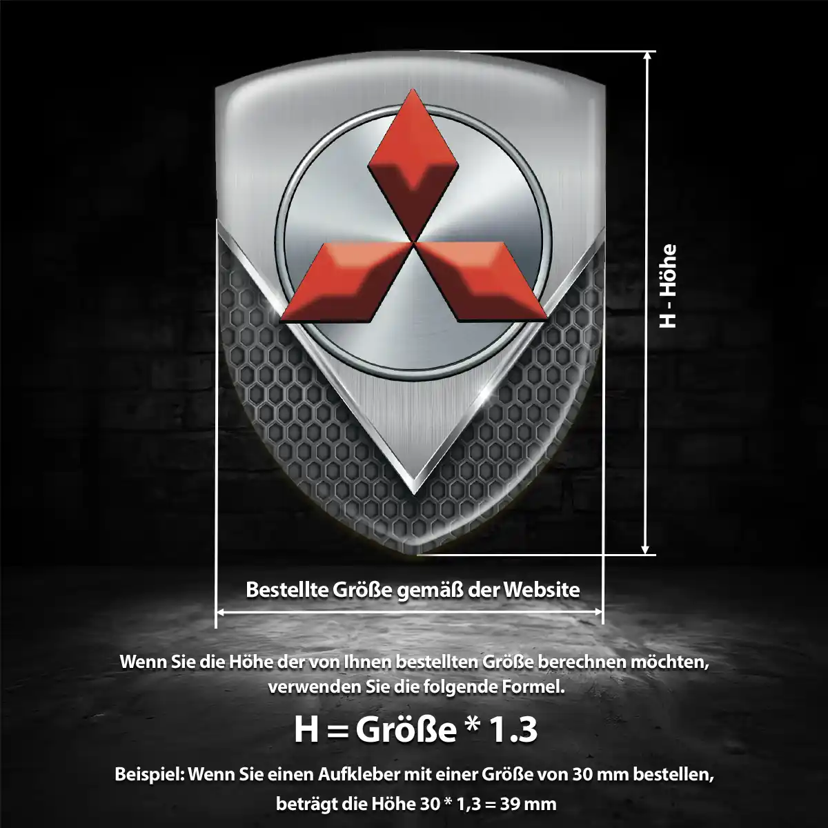 Mitsubishi Aufkleber Wappen Limitierte Auflage