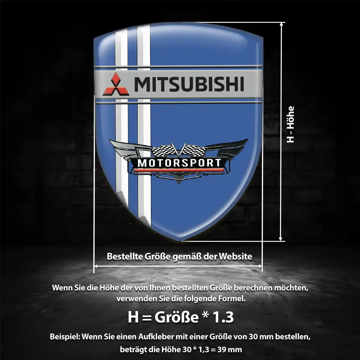 Mitsubishi Aufkleber Wappen Premium-Edition