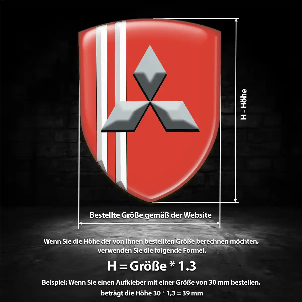 Mitsubishi Aufkleber Wappen Stilvolles Design