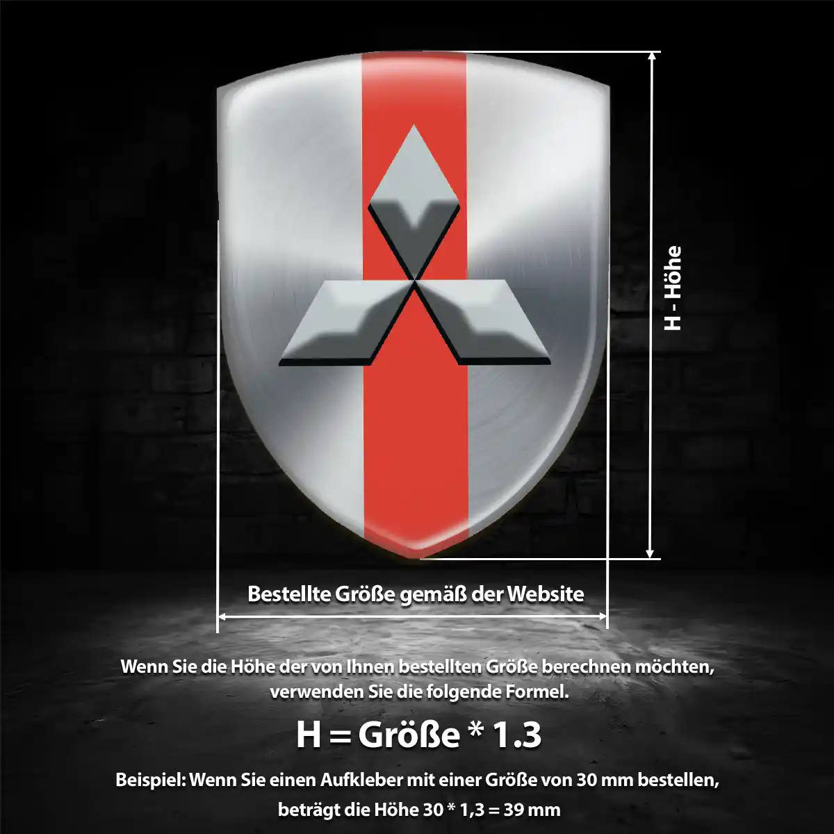 Mitsubishi Emblem Aufkleber Auto Premium-Edition