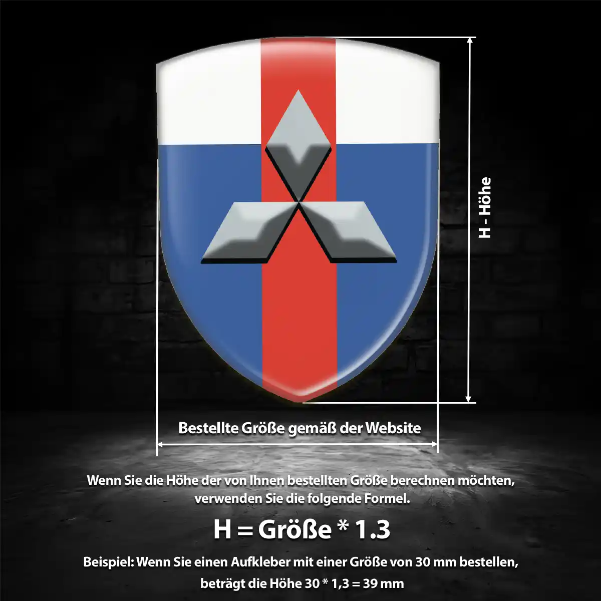 Mitsubishi Emblem Aufkleber Hochwertiges Harz