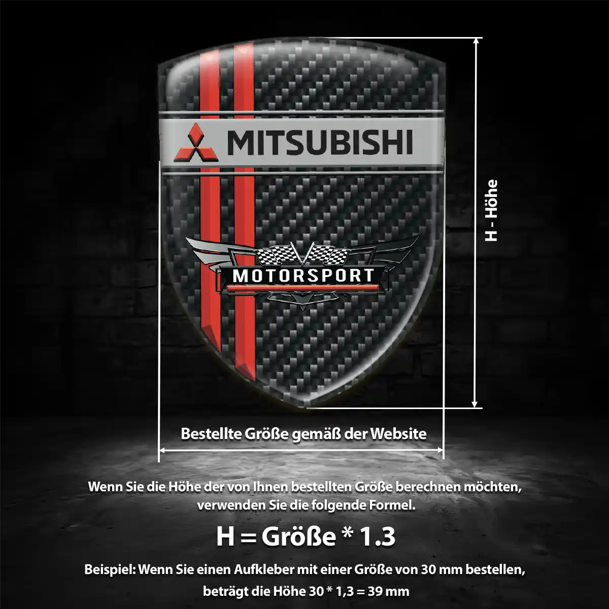 Mitsubishi Emblem Aufkleber Luxus-Edition