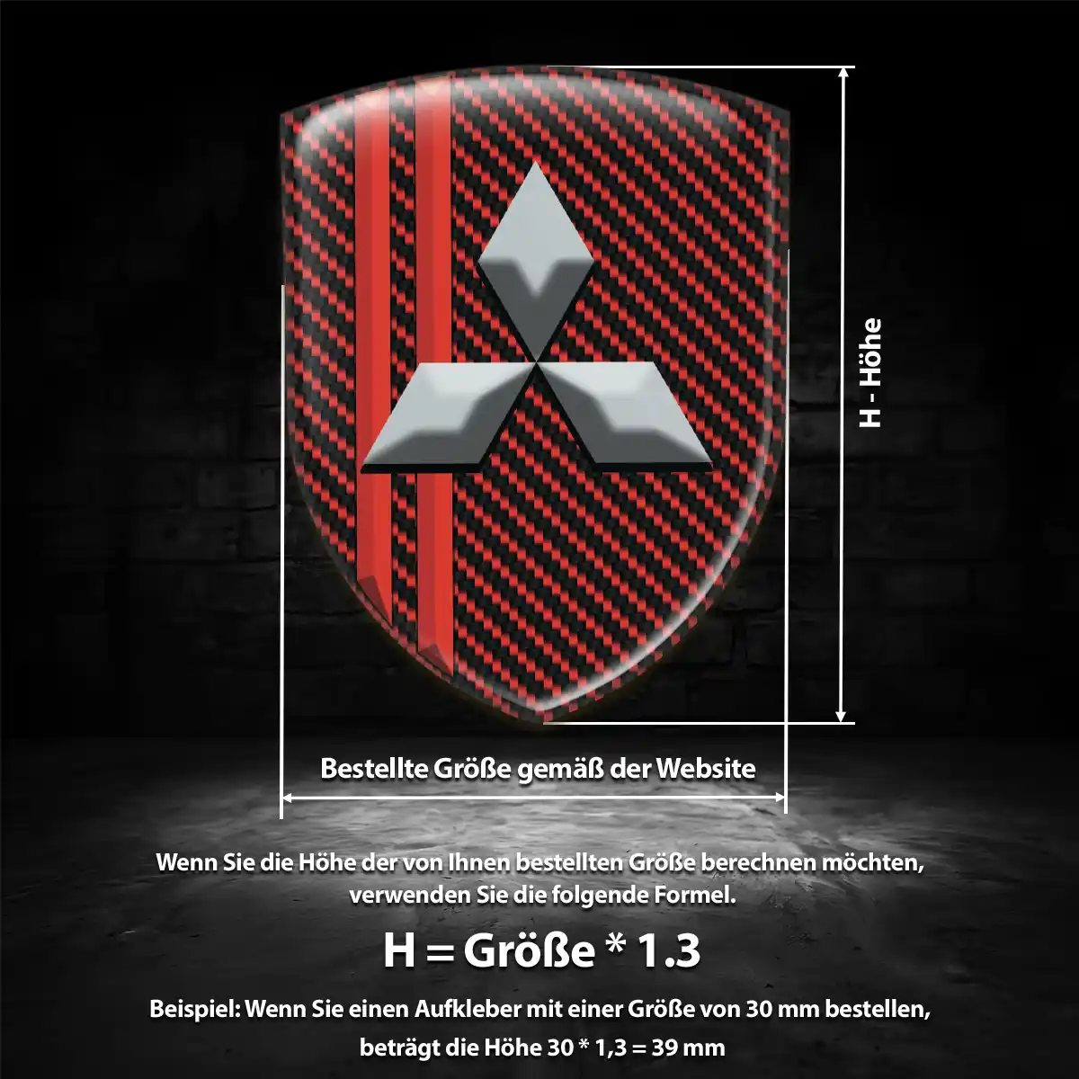 Mitsubishi Emblem Aufkleber Premium-Edition