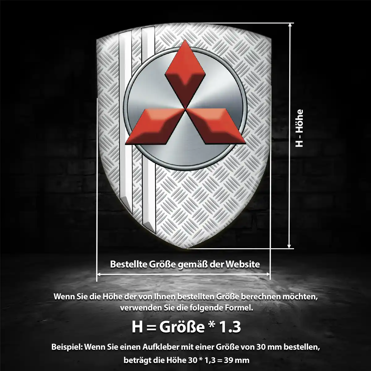 Mitsubishi Emblem Aufkleber Wappen Exterieurdesign