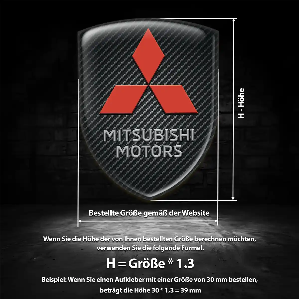 Mitsubishi Emblem Aufkleber Wappen Interieurdesign