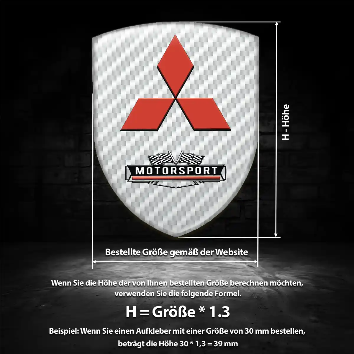 Mitsubishi Emblem Aufkleber Wappen Luxus-Edition