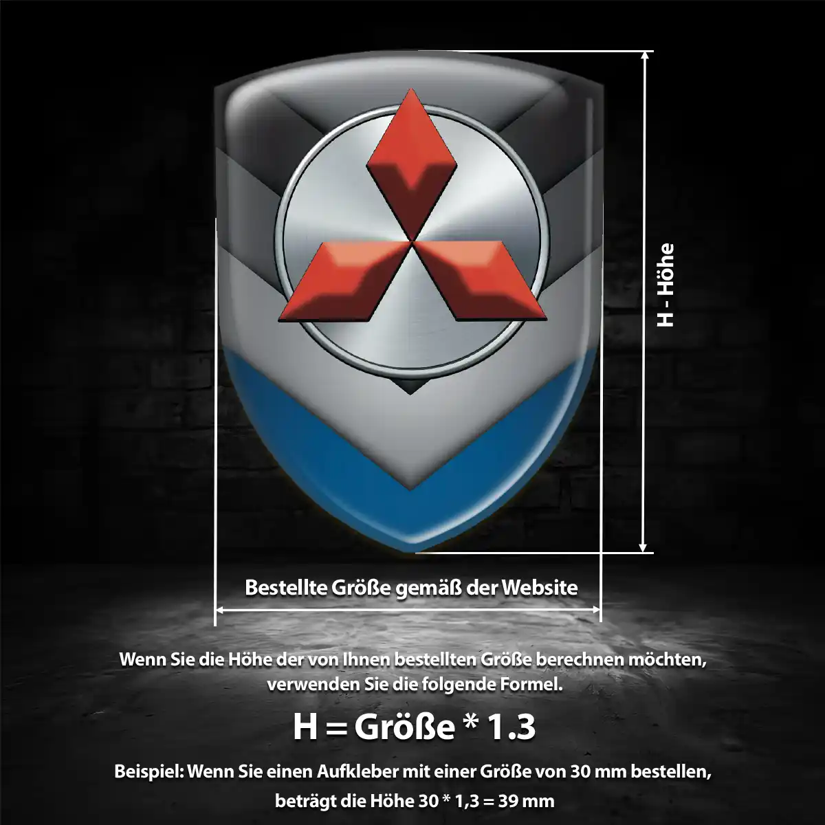 Mitsubishi Emblem Aufkleber Wappen Premiumqualität