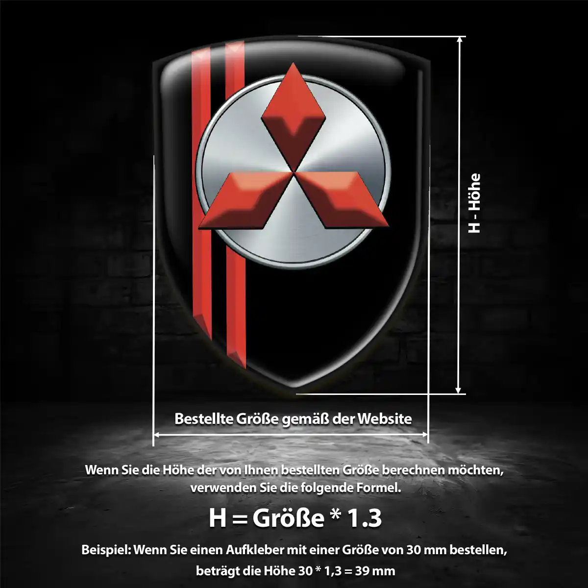 Mitsubishi Emblem Wappen Aufkleber Hochwertiges Harz