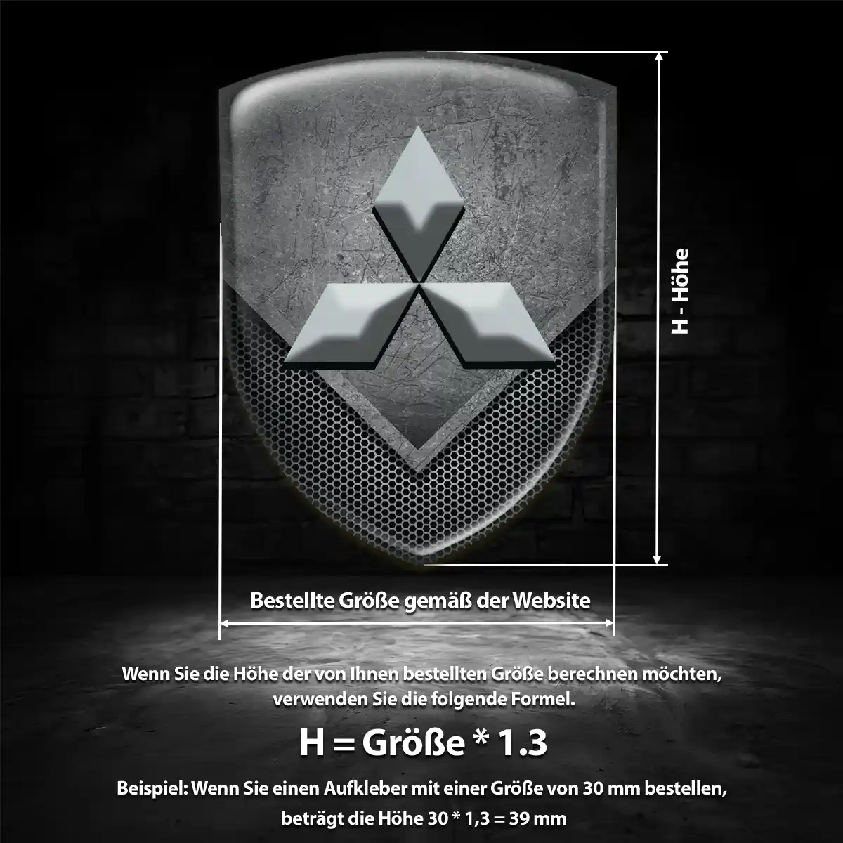 Mitsubishi Emblem Wappen Aufkleber Interieurdesign