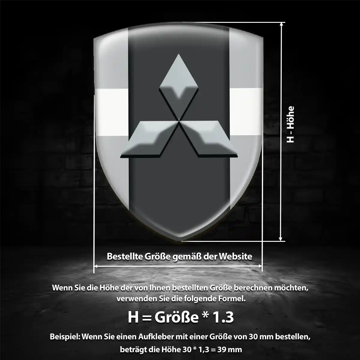 Mitsubishi Emblem Wappen Aufkleber Premium-Edition