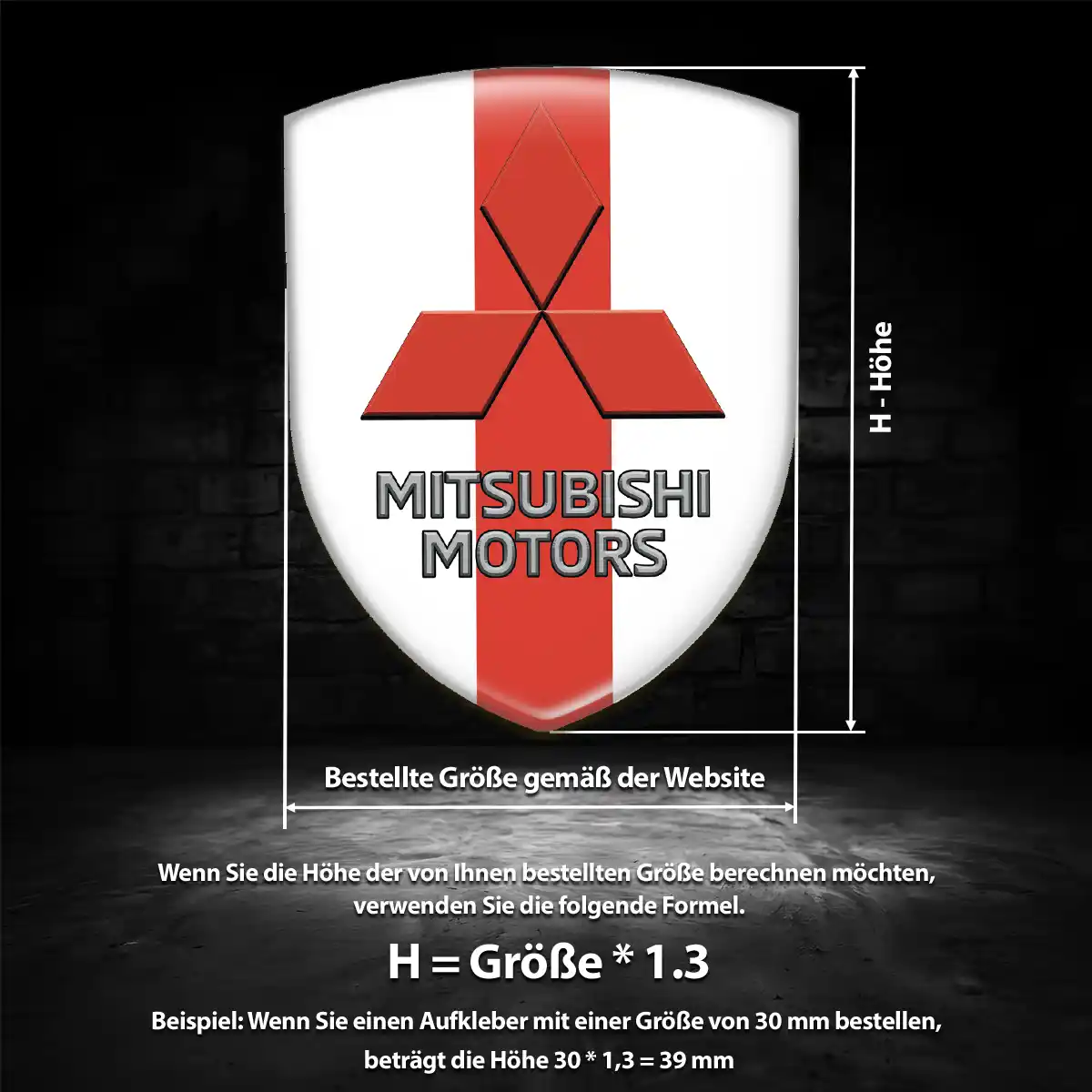 Mitsubishi Emblem Wappen Aufkleber Premiumqualität