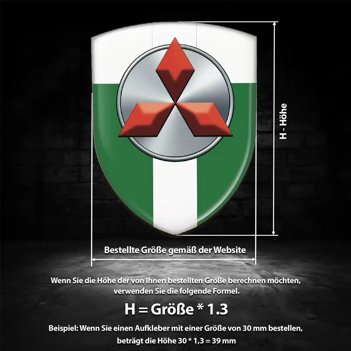 Mitsubishi Emblem Wappen Auto Hochwertiges Harz