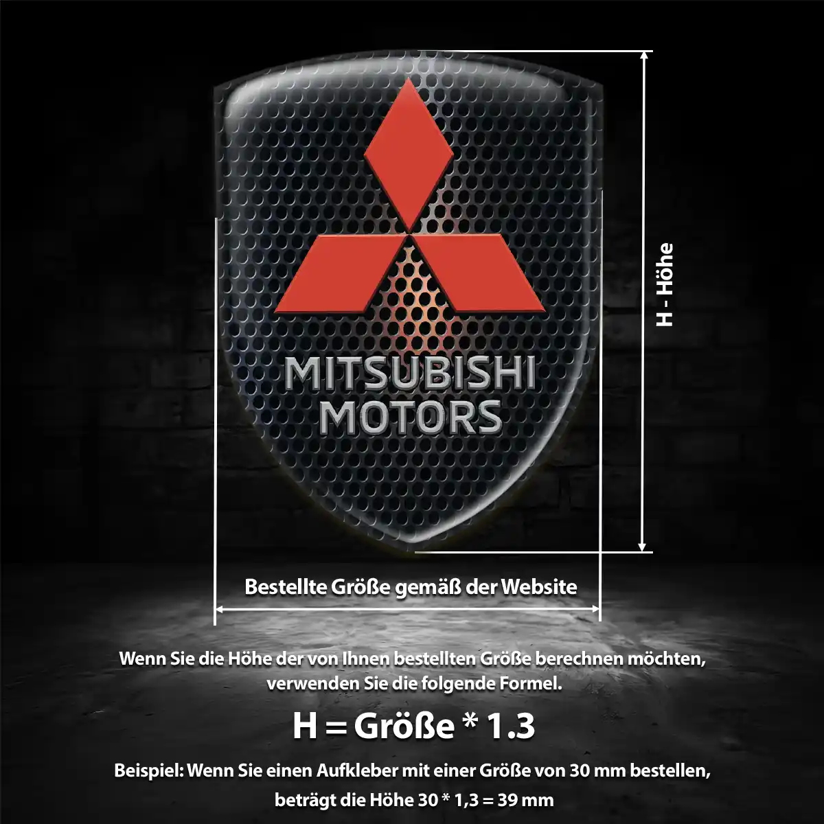 Mitsubishi Emblem Wappen Hochwertiges Harz