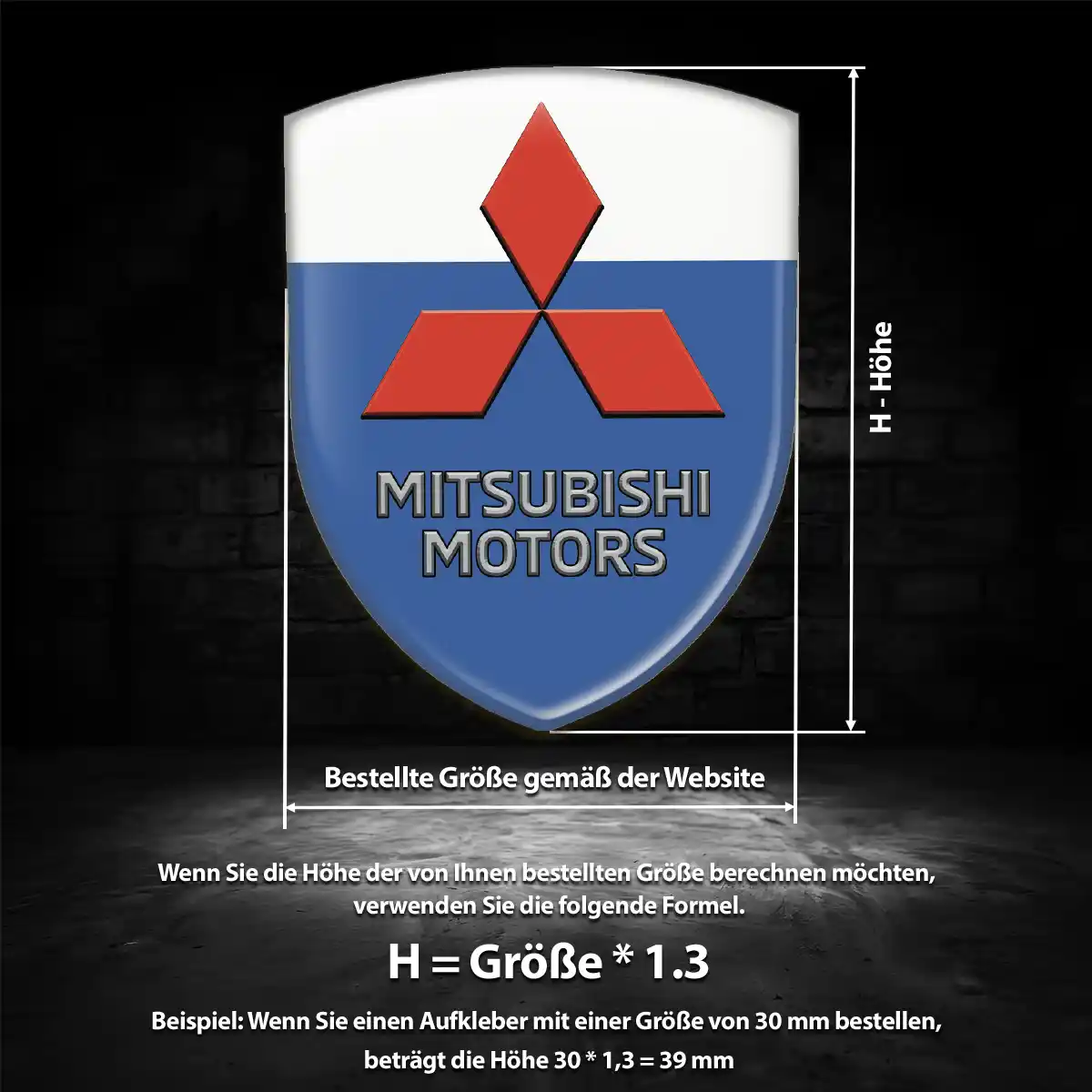 Mitsubishi Embleme Silikon Aufkleber Auto Limitierte Auflage