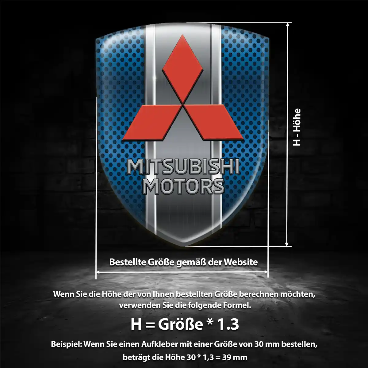 Mitsubishi Embleme Silikon Aufkleber Hochwertiges Harz