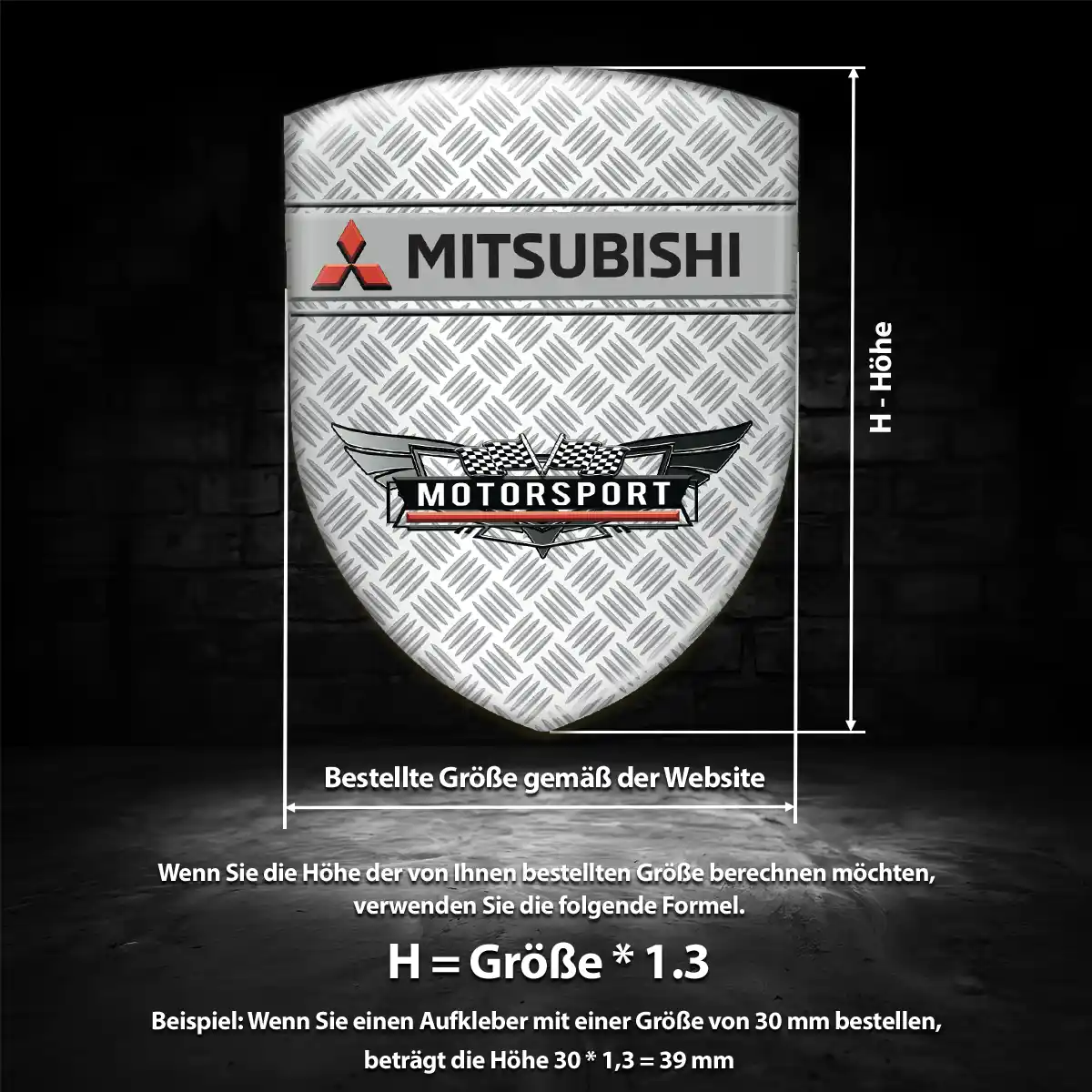 Mitsubishi Embleme Silikon Aufkleber Limitierte Auflage