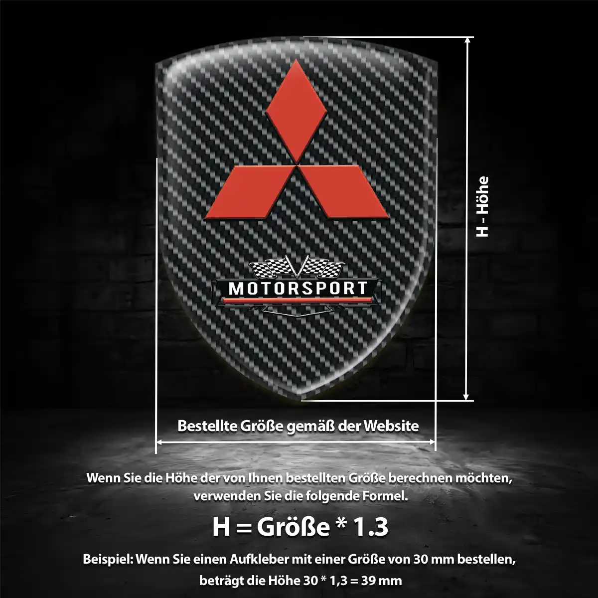 Mitsubishi Embleme Silikon Aufkleber Luxus-Edition