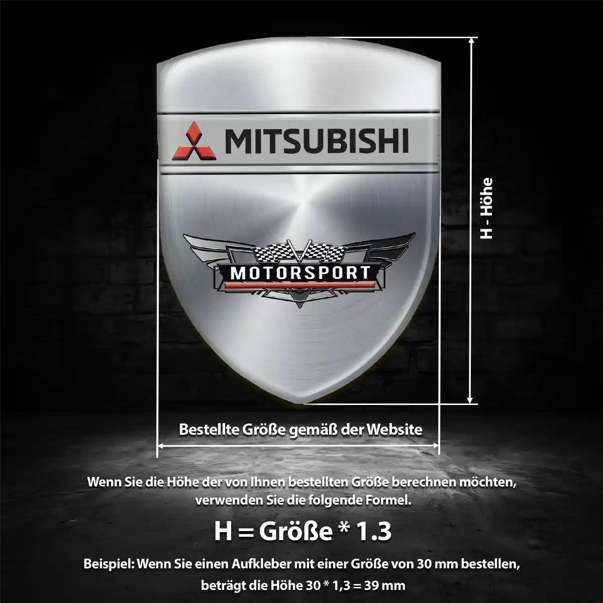 Mitsubishi Embleme Silikon Aufkleber Premium-Edition