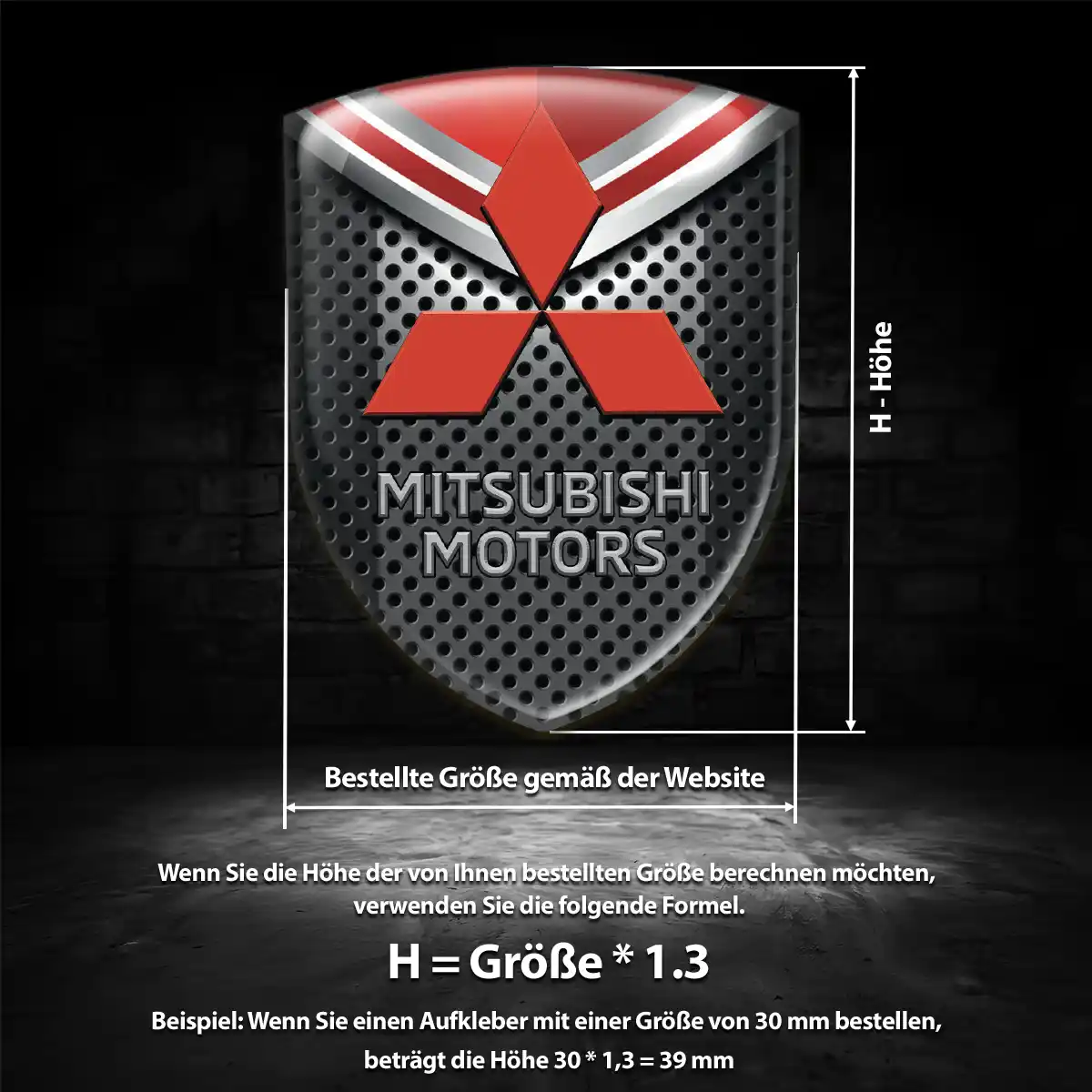 Mitsubishi Silikon Aufkleber Auto Exterieurdesign