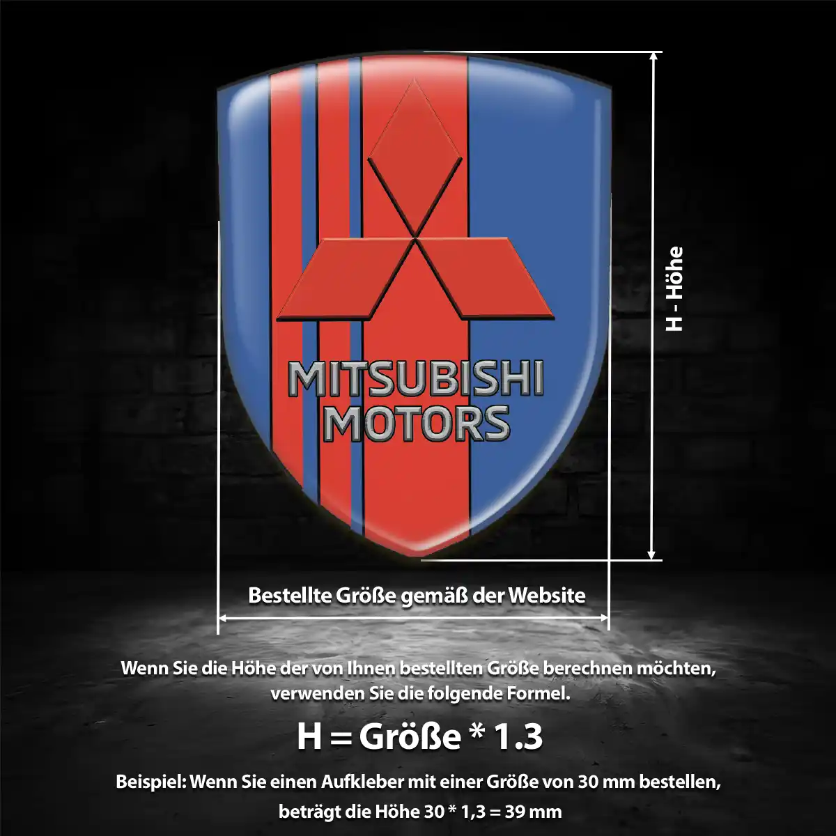 Mitsubishi Silikon Aufkleber Embleme Auto Exterieurdesign