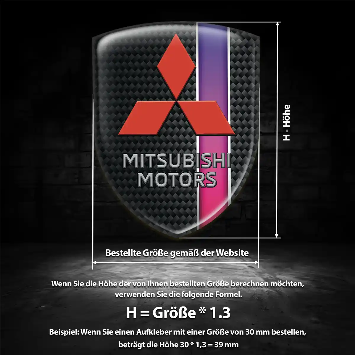 Mitsubishi Silikon Aufkleber Embleme Limitierte Auflage