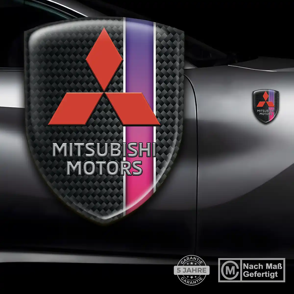 Mitsubishi Silikon Aufkleber Embleme Limitierte Auflage