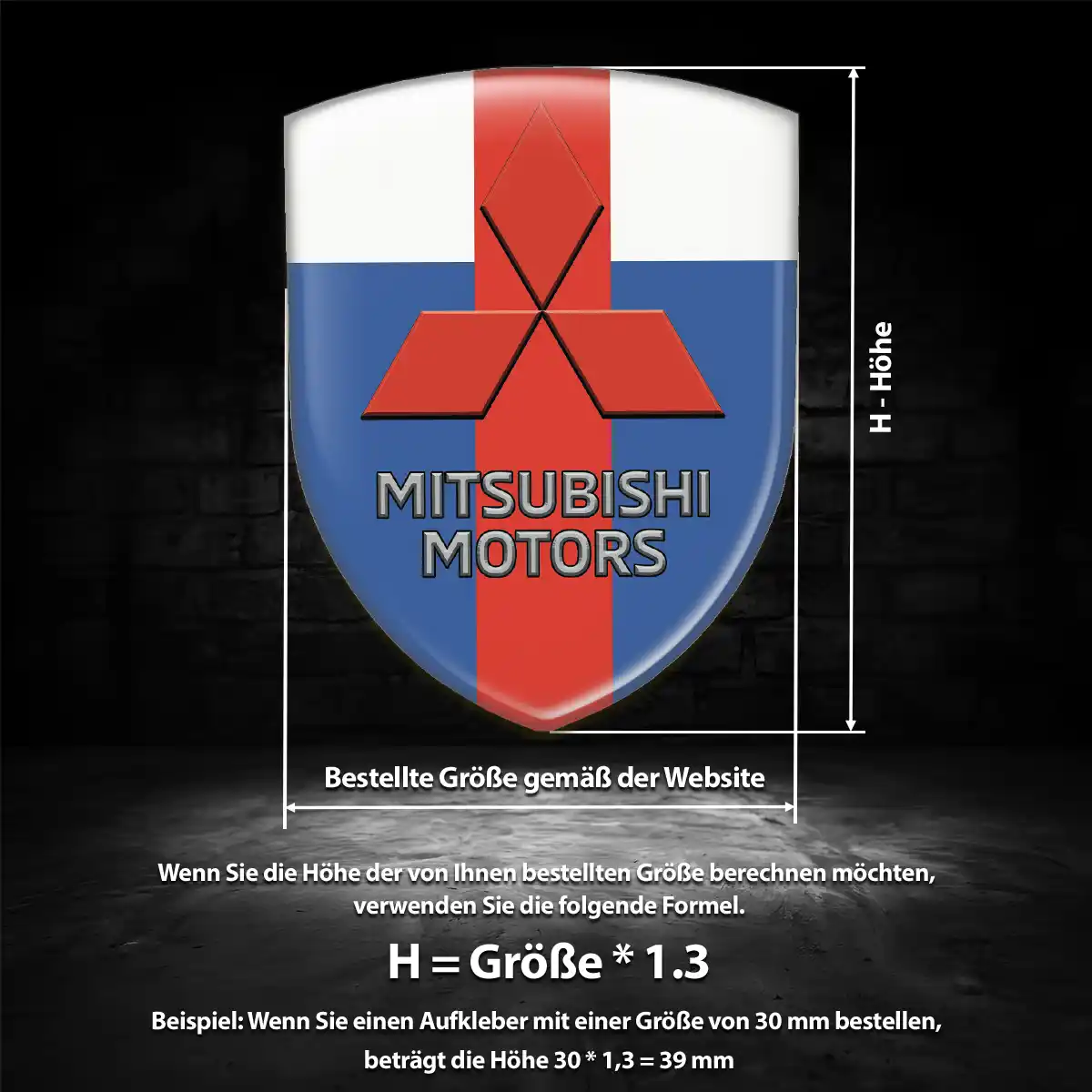 Mitsubishi Silikon Aufkleber Embleme Premium-Edition