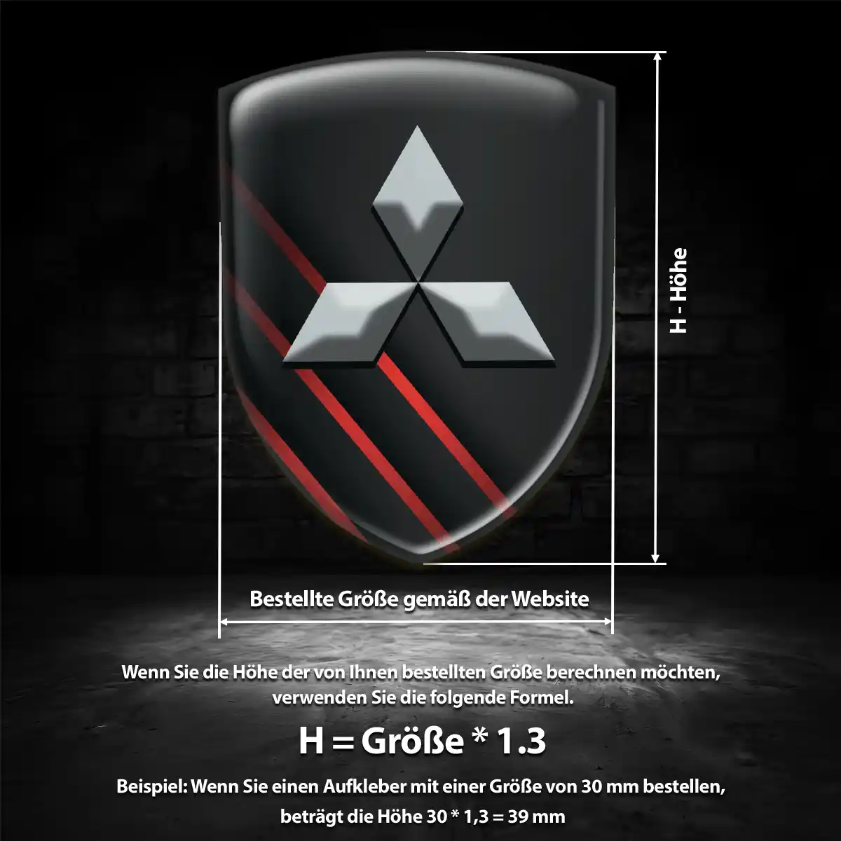 Mitsubishi Silikon Aufkleber Embleme Premiumqualität