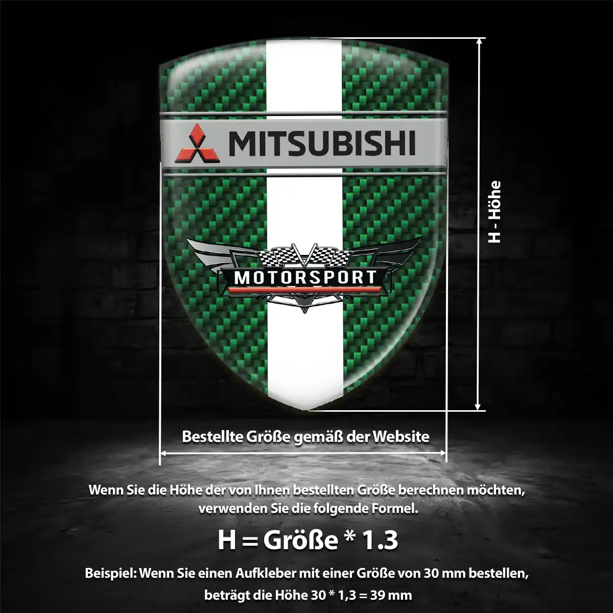 Mitsubishi Silikon Aufkleber Hochwertiges Harz