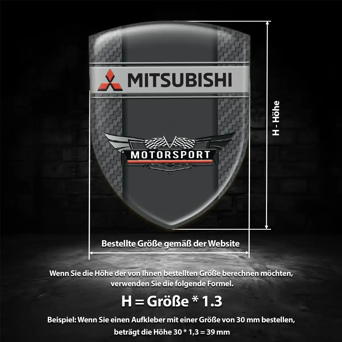 Mitsubishi Silikon Aufkleber Wappen Auto Premium-Edition