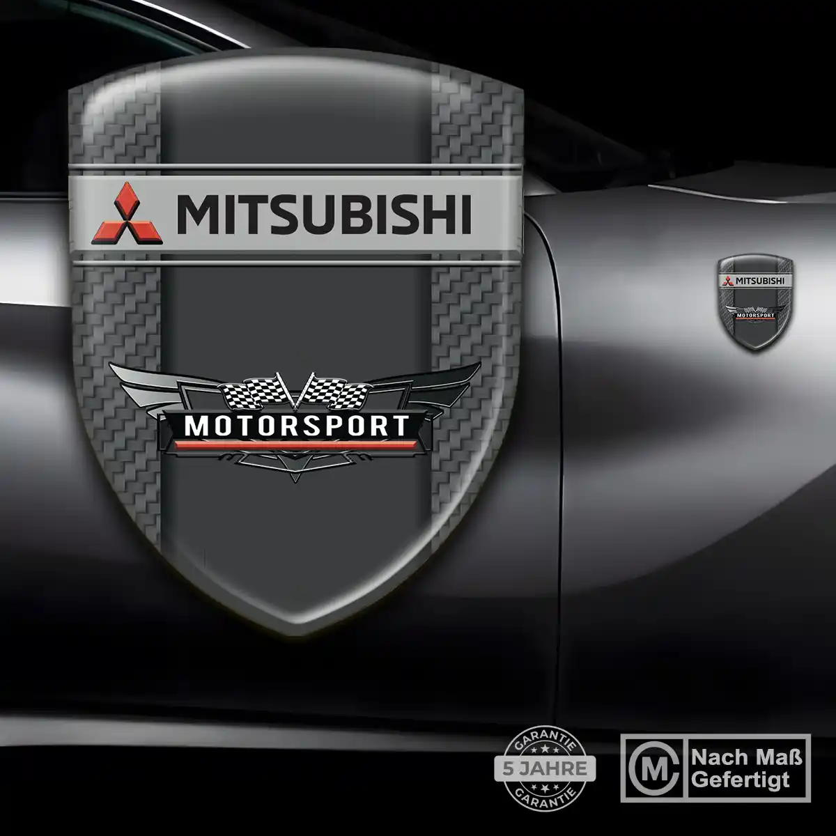 Mitsubishi Silikon Aufkleber Wappen Auto Premium-Edition