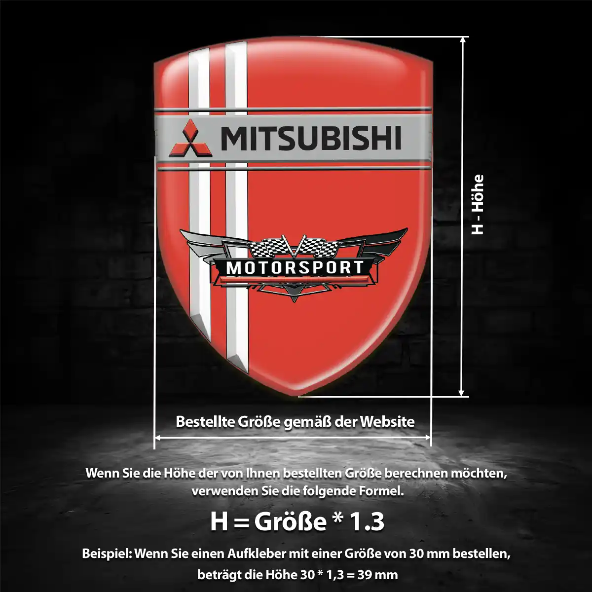 Mitsubishi Silikon Aufkleber Wappen Auto Premiumqualität