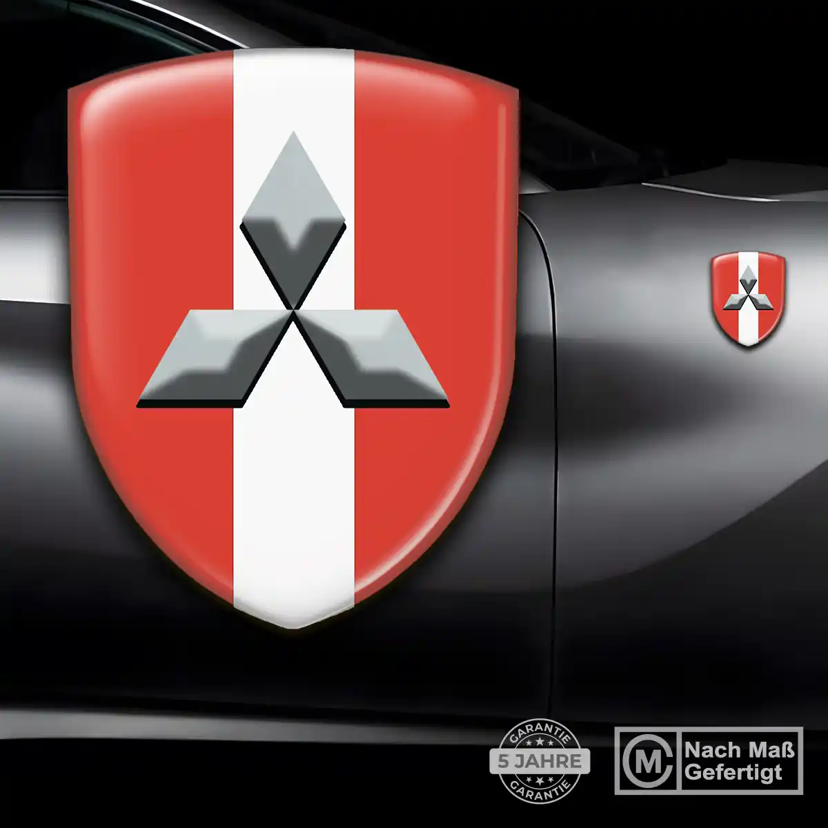 Mitsubishi Silikon Aufkleber Wappen Auto Stilvolles Design