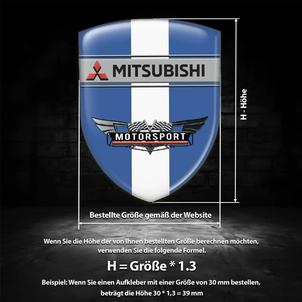 Mitsubishi Silikon Aufkleber Wappen Exterieurdesign