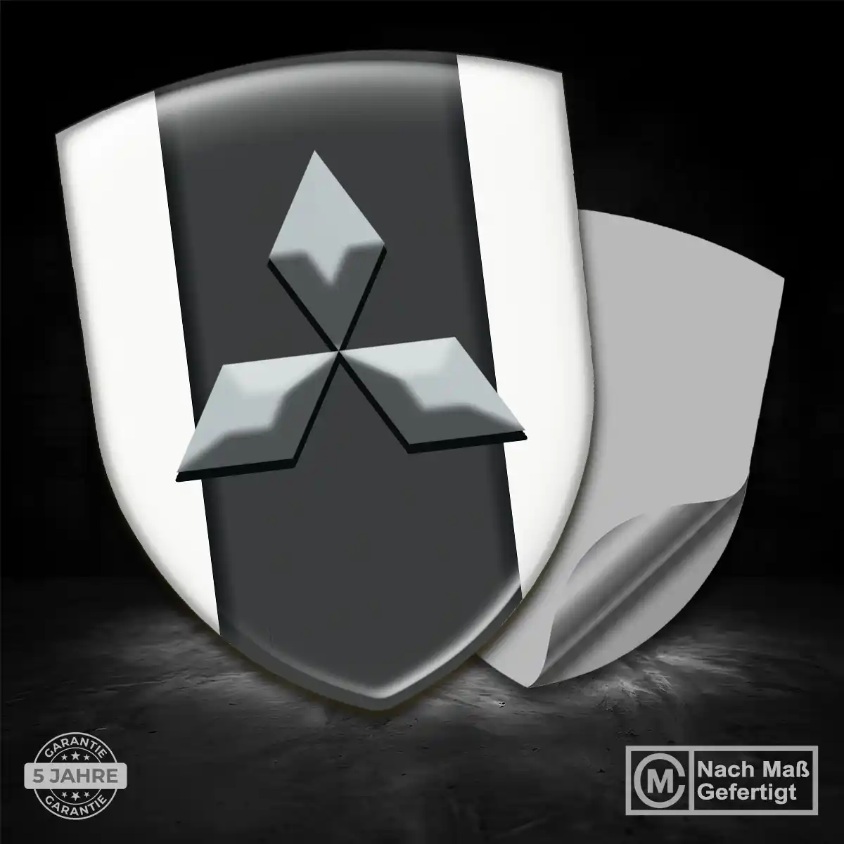 Mitsubishi Silikon Aufkleber Wappen Hochwertiges Harz