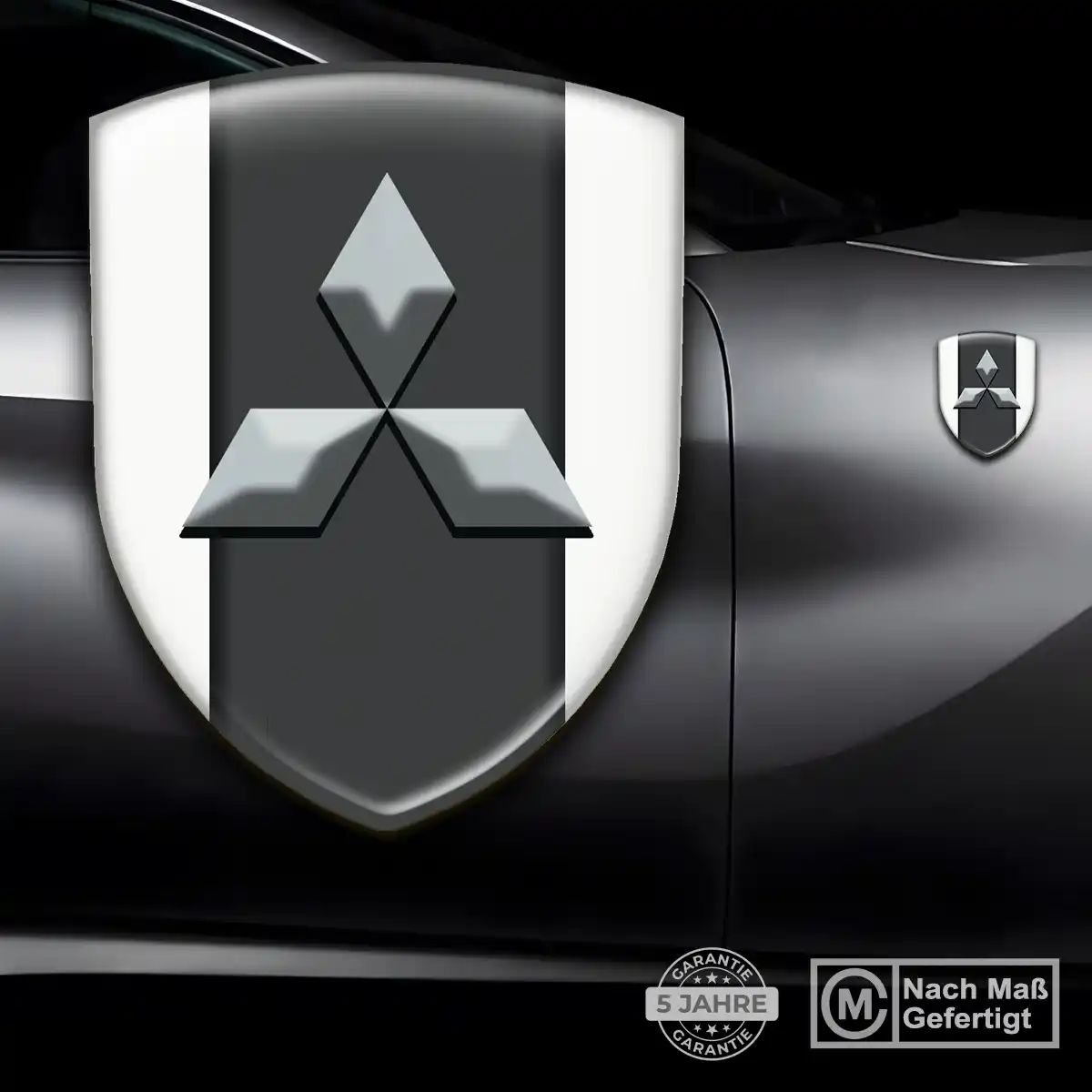 Mitsubishi Silikon Aufkleber Wappen Hochwertiges Harz
