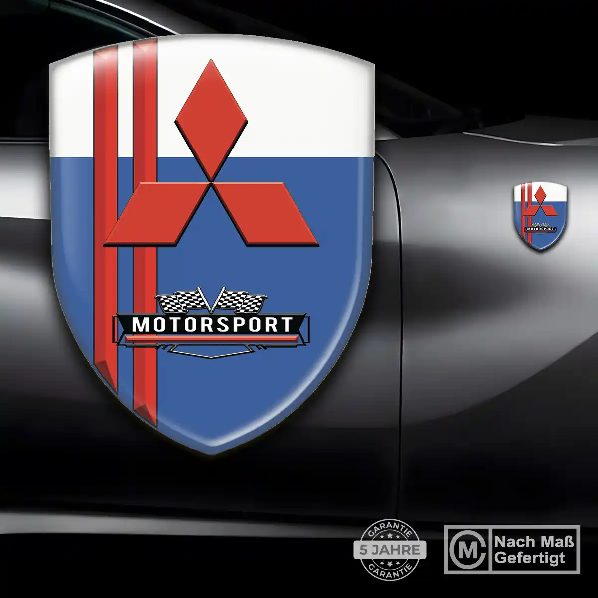 Mitsubishi Silikon Aufkleber Wappen Interieurdesign