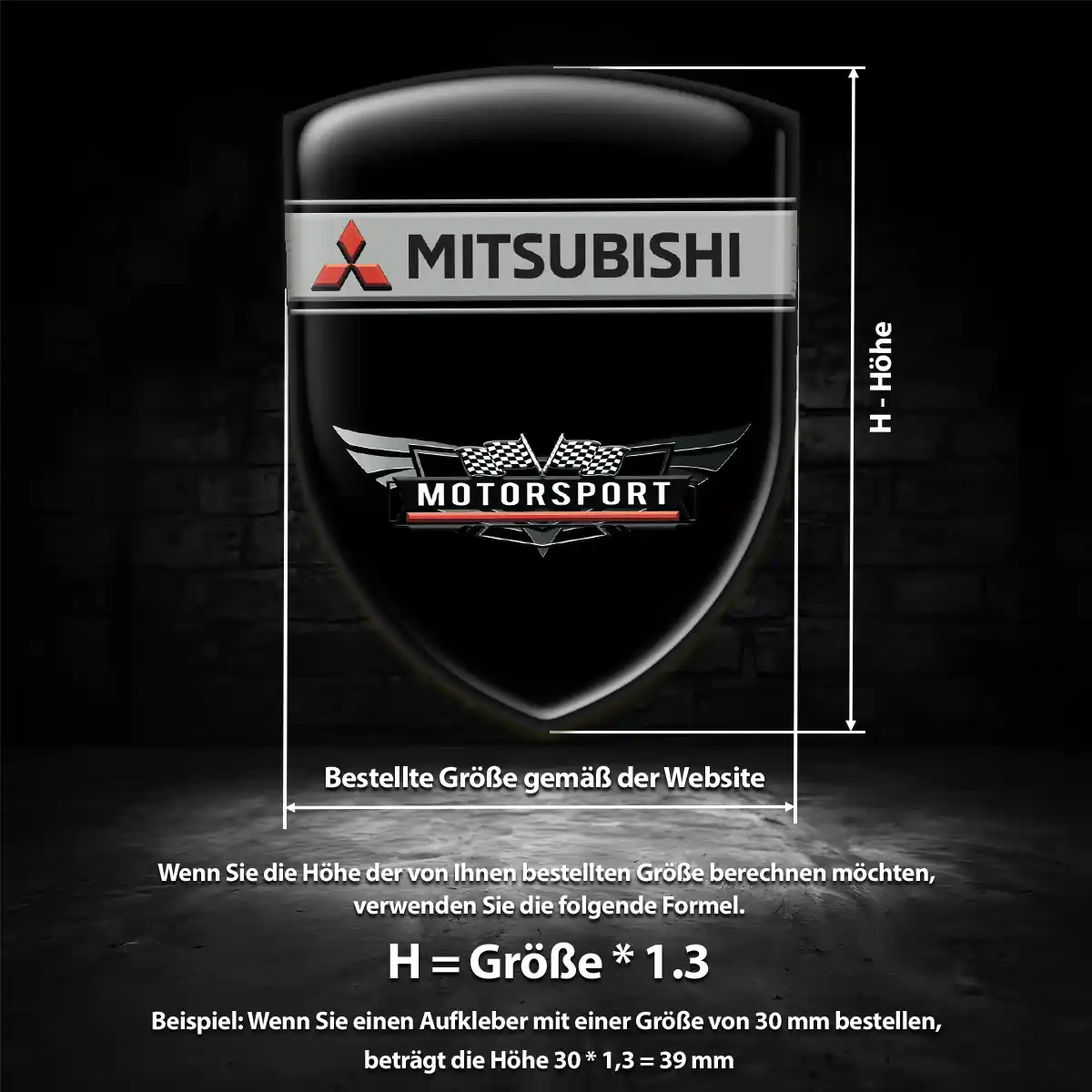Mitsubishi Silikon Aufkleber Wappen Limitierte Auflage