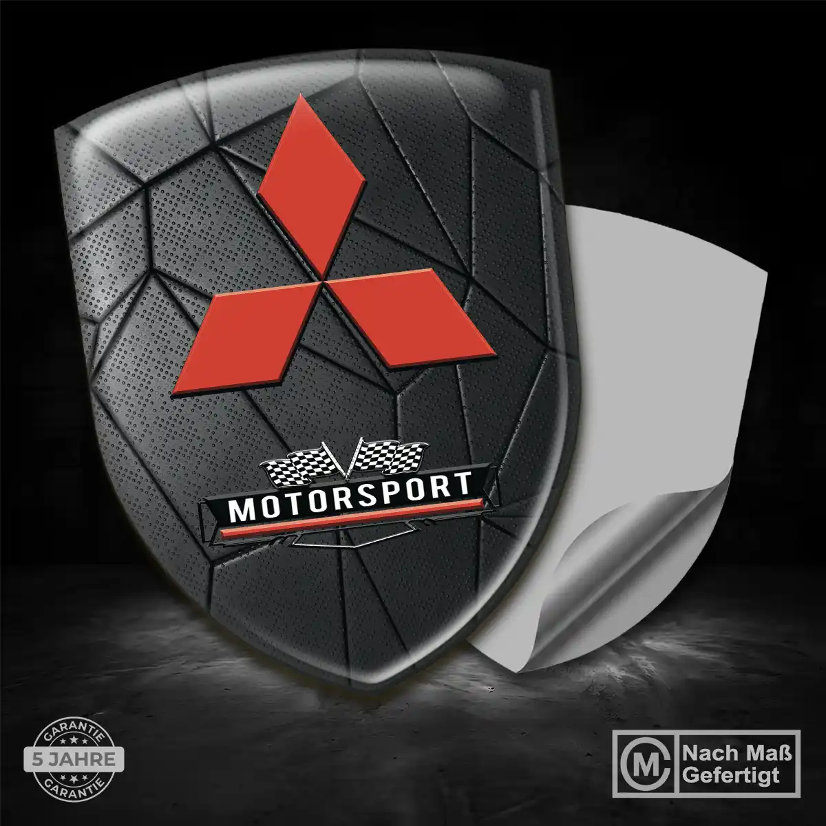 Mitsubishi Silikon Aufkleber Wappen Premium-Edition