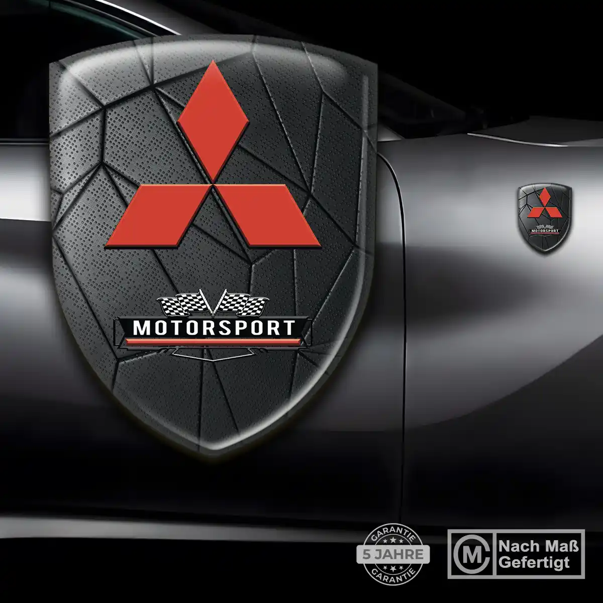 Mitsubishi Silikon Aufkleber Wappen Premium-Edition