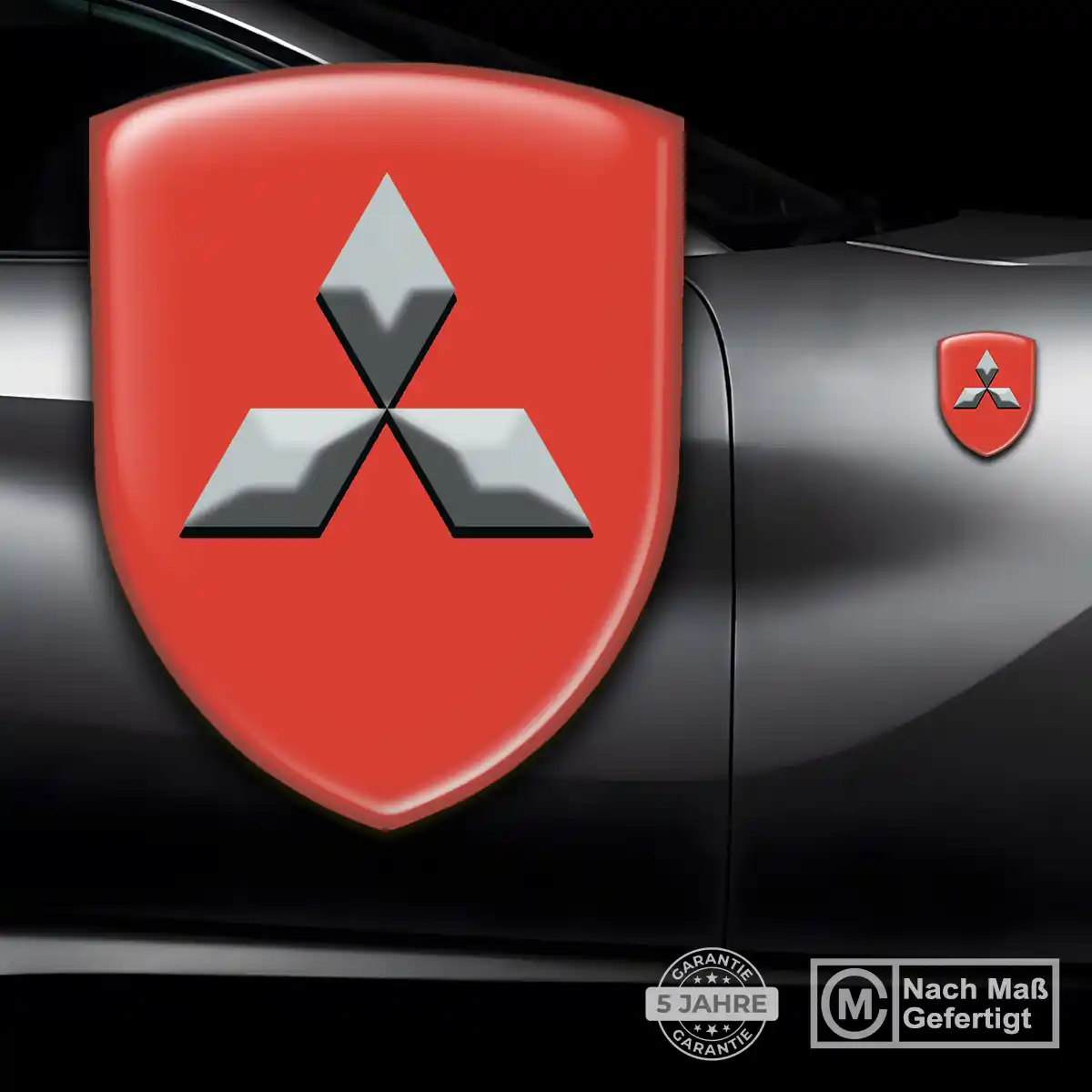 Mitsubishi Silikon Aufkleber Wappen Premiumqualität