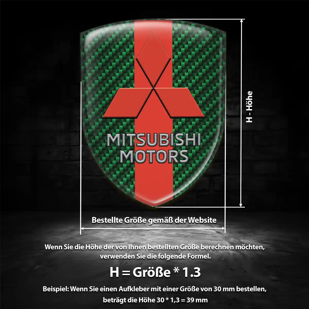 Mitsubishi Wappen Aufkleber Auto Hochwertiges Harz