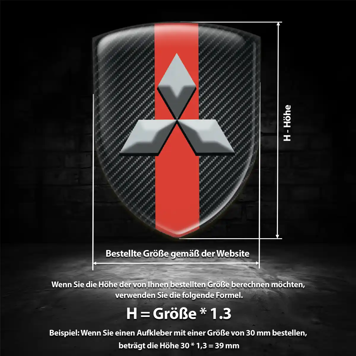Mitsubishi Wappen Aufkleber Emblem Auto Luxus-Edition