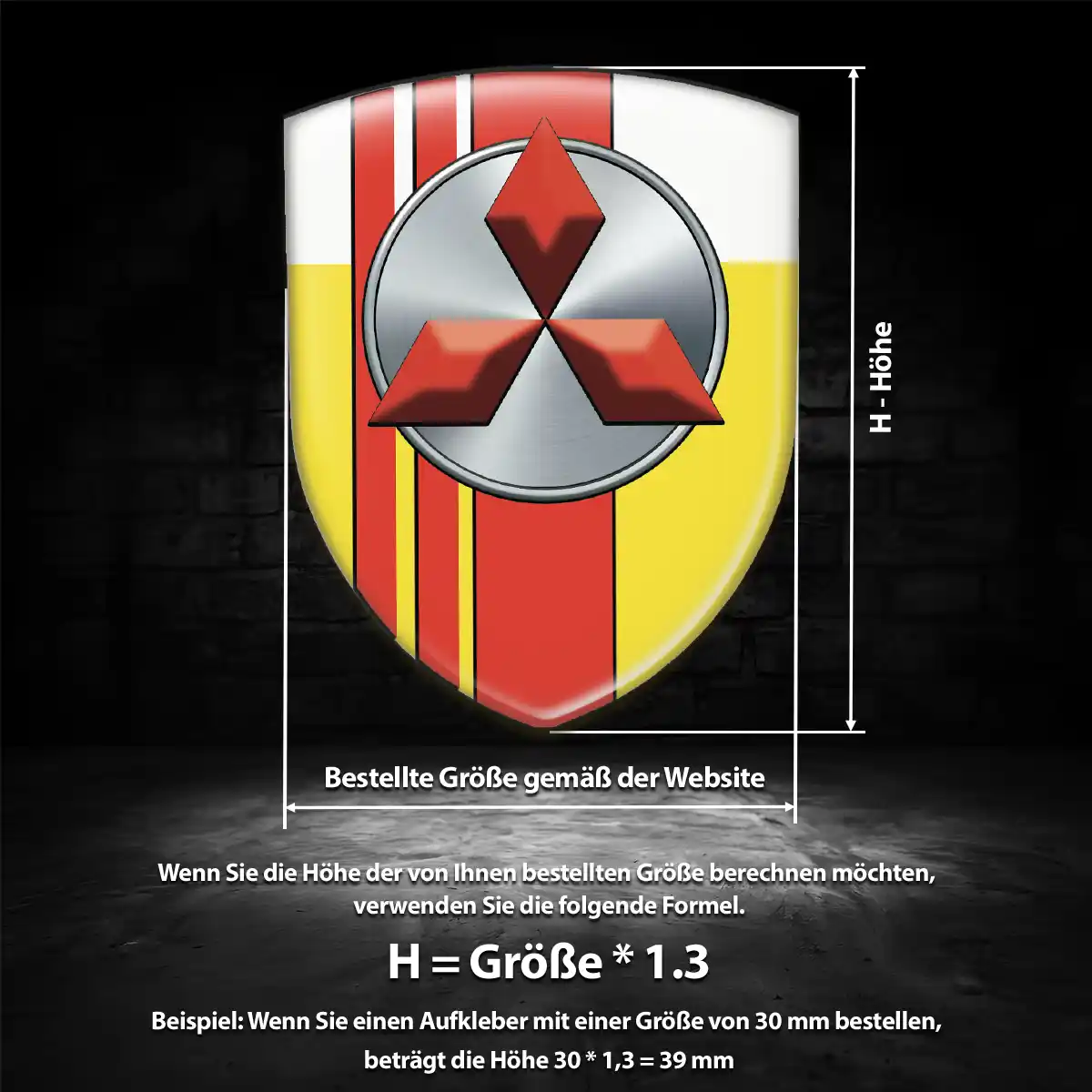 Mitsubishi Wappen Aufkleber Emblem Auto Premium-Edition