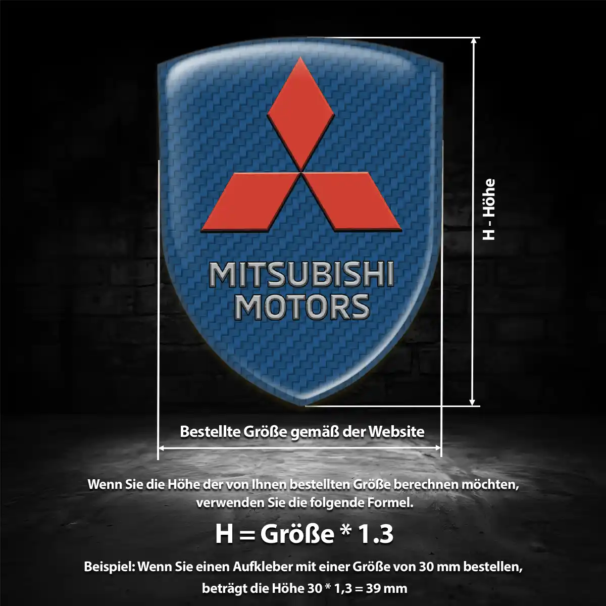 Mitsubishi Wappen Aufkleber Emblem Exterieurdesign