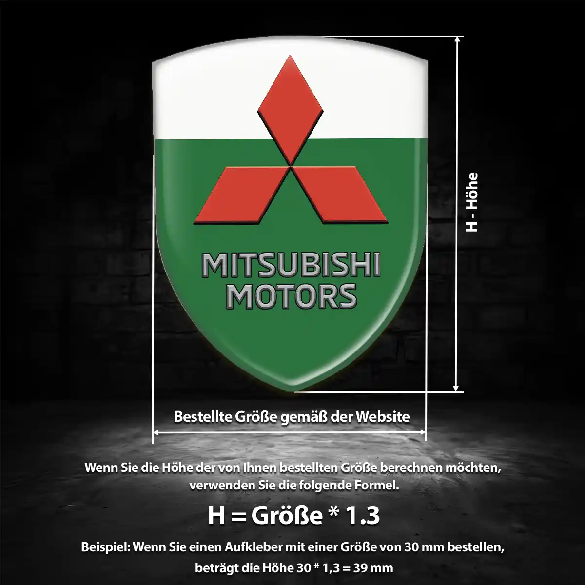 Mitsubishi Wappen Aufkleber Emblem Hohe Qualität