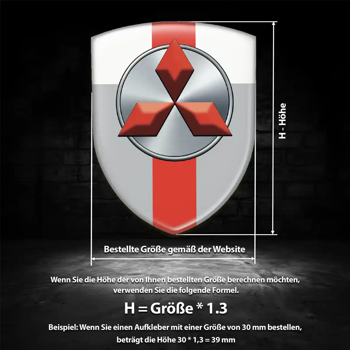 Mitsubishi Wappen Aufkleber Emblem Premium-Edition
