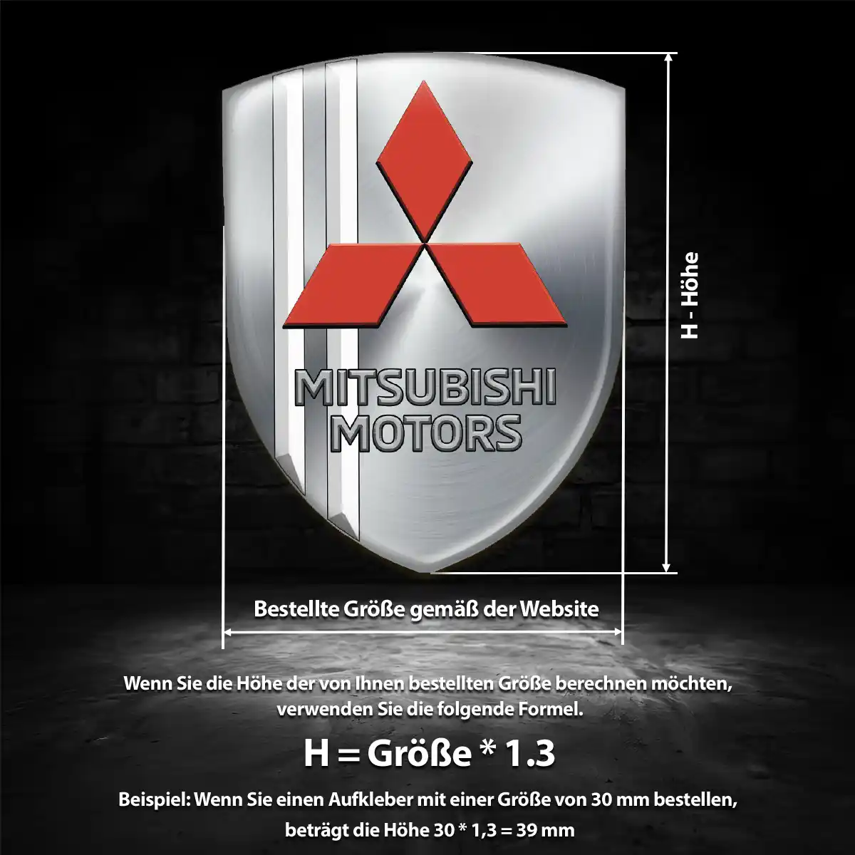 Mitsubishi Wappen Aufkleber Emblem Premiumqualität
