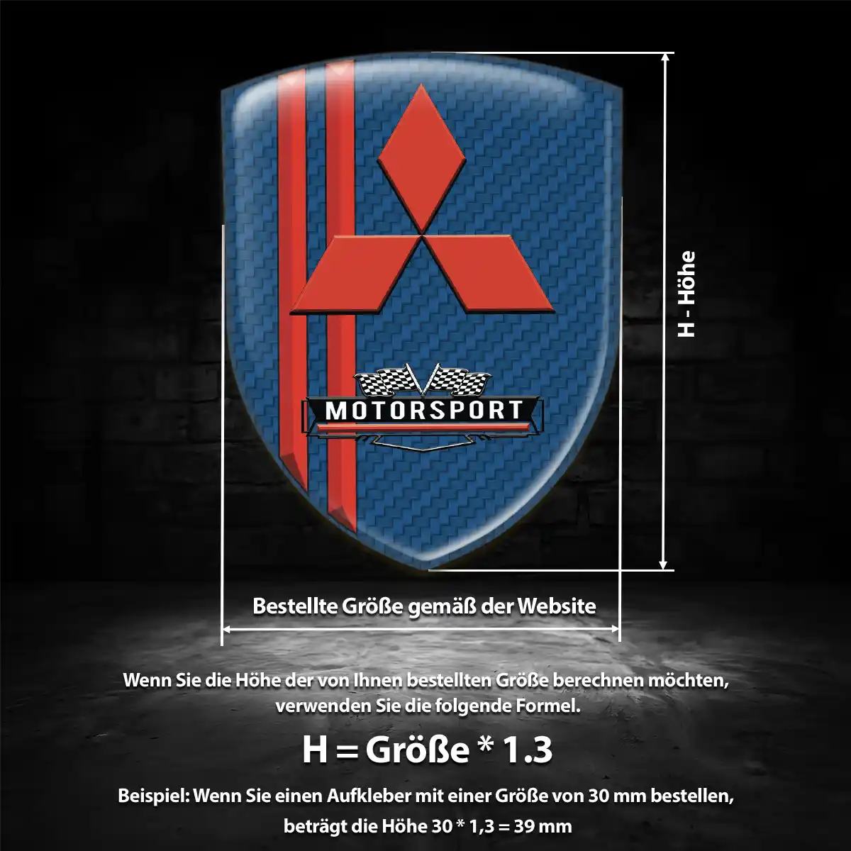 Mitsubishi Wappen Aufkleber Exterieurdesign
